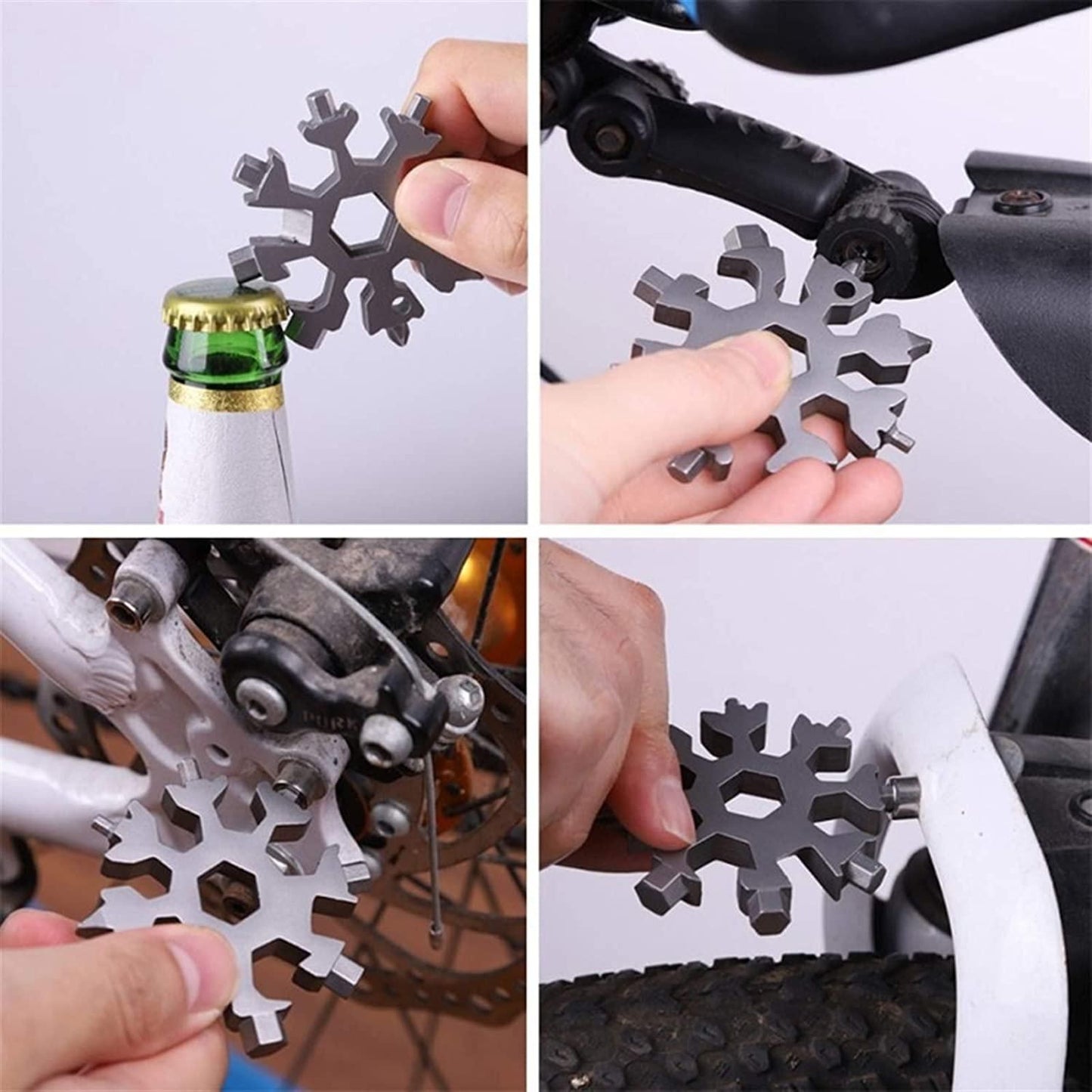 Multi Purpose Snowflake Shape Keychain