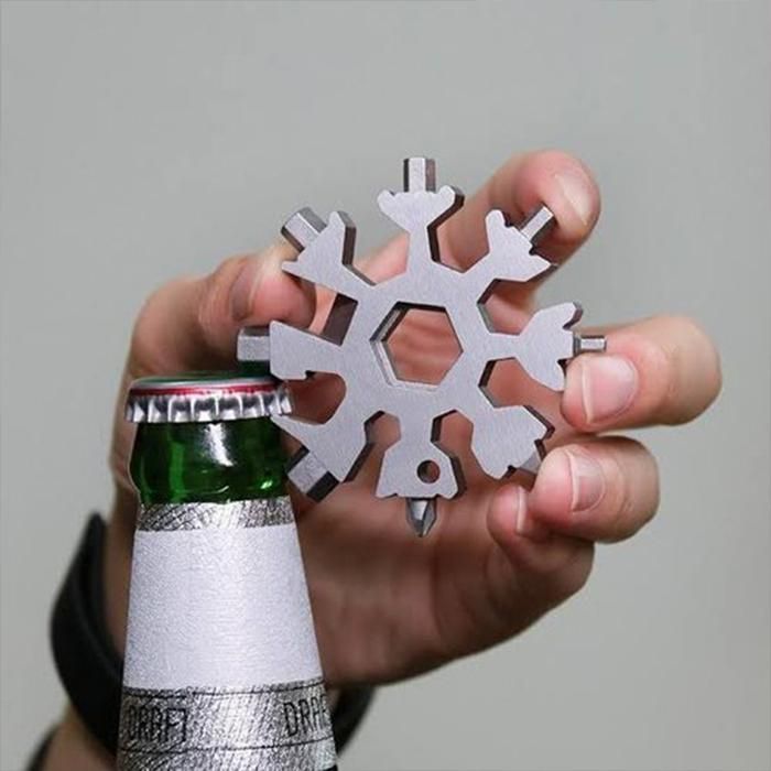 Multi Purpose Snowflake Shape Keychain