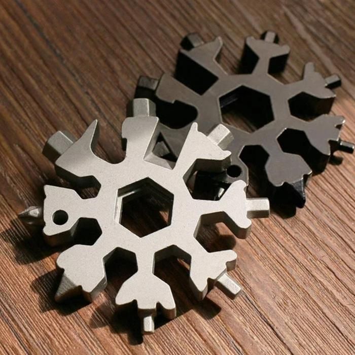 Multi Purpose Snowflake Shape Keychain